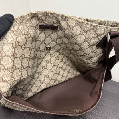 #1055 Gucci GG Coated Canvas Tote with Adjustable Strap