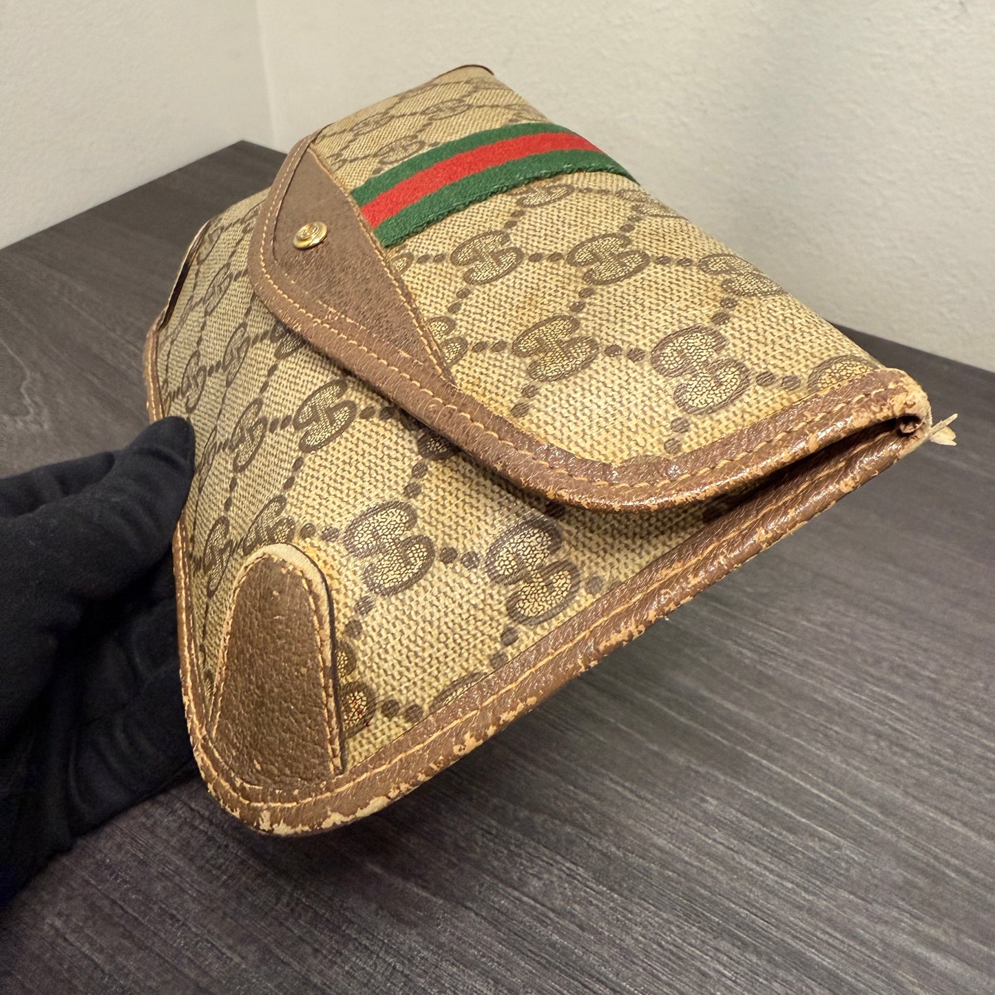 #1059 GUCCI GG Coated Canvas Pouch