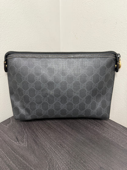 #1061 GUCCI GG Black Coated Canvas Pouch