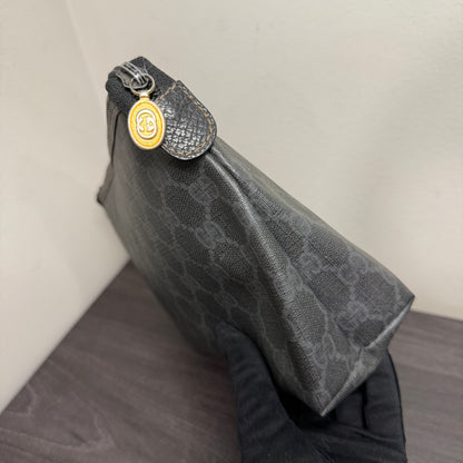 #1061 GUCCI GG Black Coated Canvas Pouch