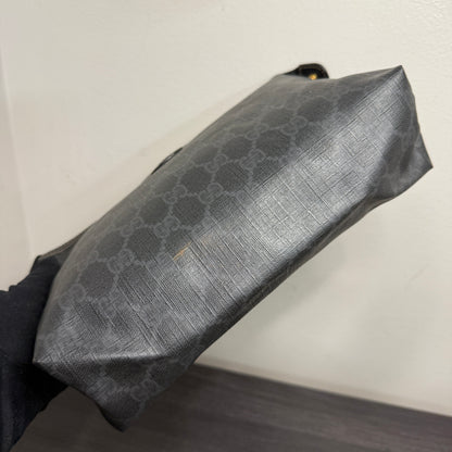 #1061 GUCCI GG Black Coated Canvas Pouch