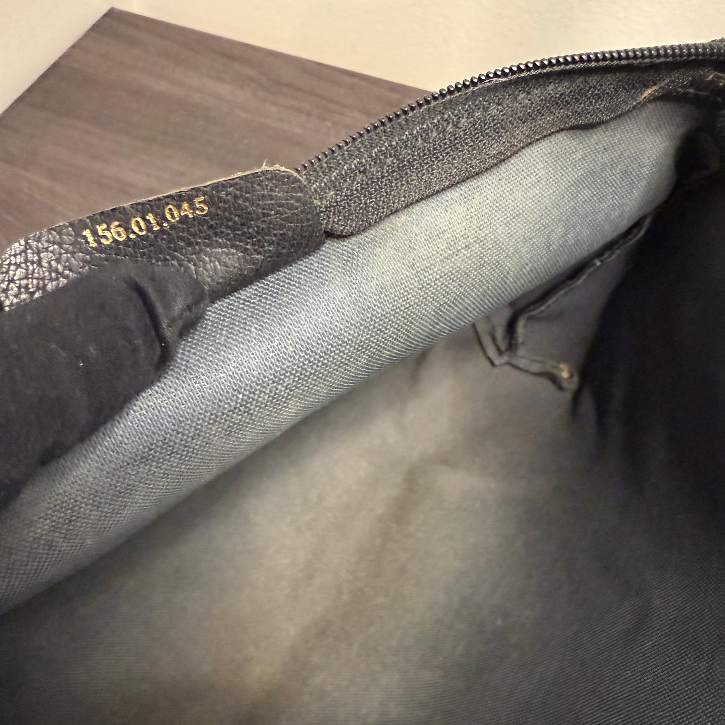 #1061 GUCCI GG Black Coated Canvas Pouch