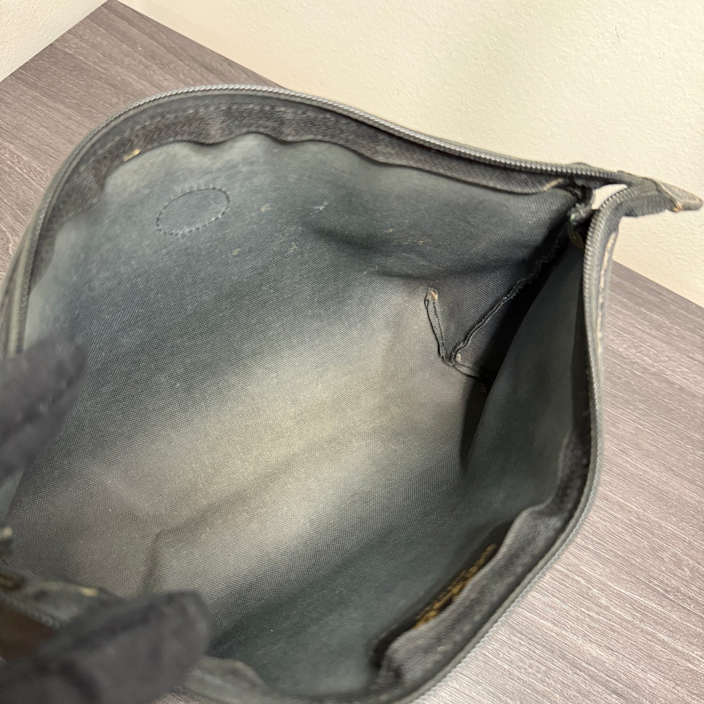 #1061 GUCCI GG Black Coated Canvas Pouch