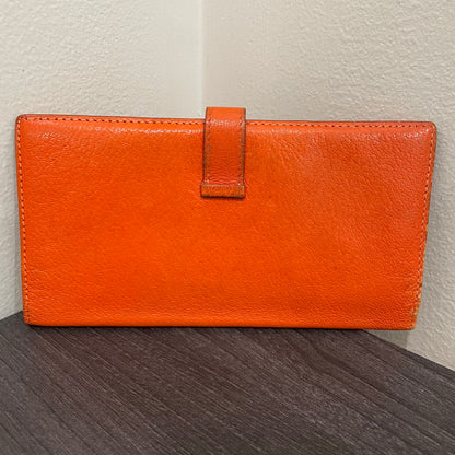 #134 Hermès Orange Leather Long Wallet