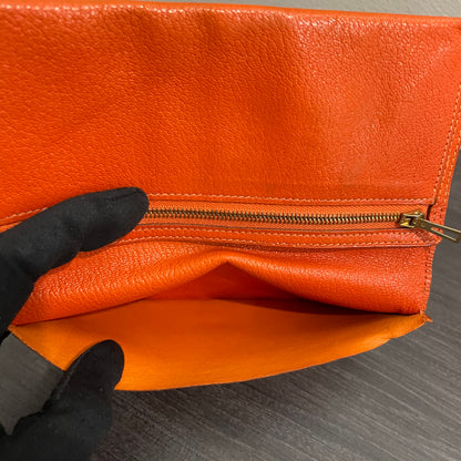 #134 Hermès Orange Leather Long Wallet