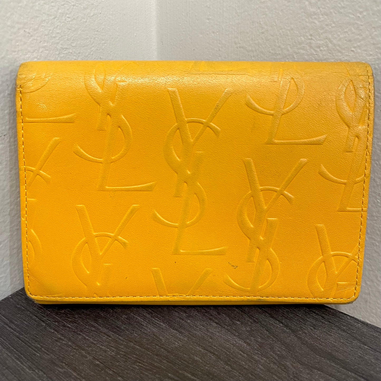 #135 YVES SAINT LAURENT Yellow YSL Bifold Wallet