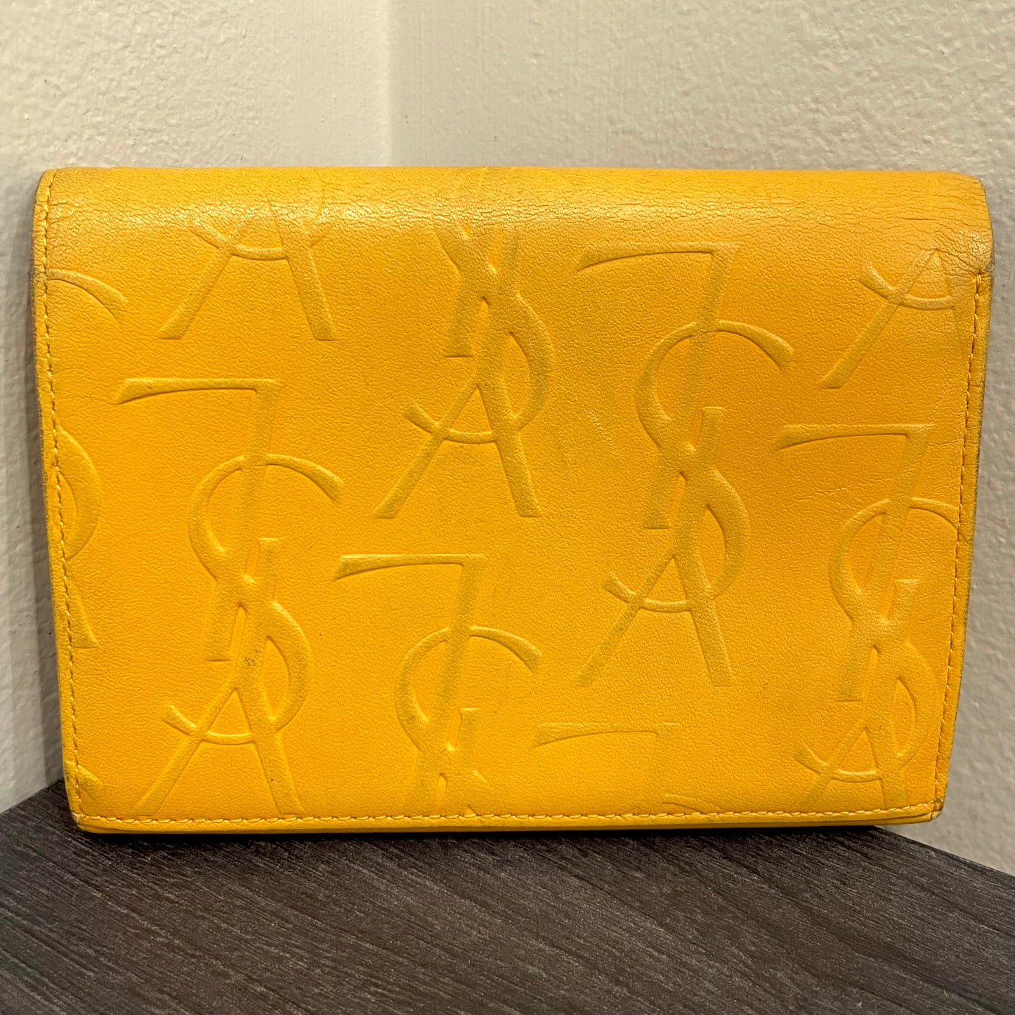 #135 YVES SAINT LAURENT Yellow YSL Bifold Wallet