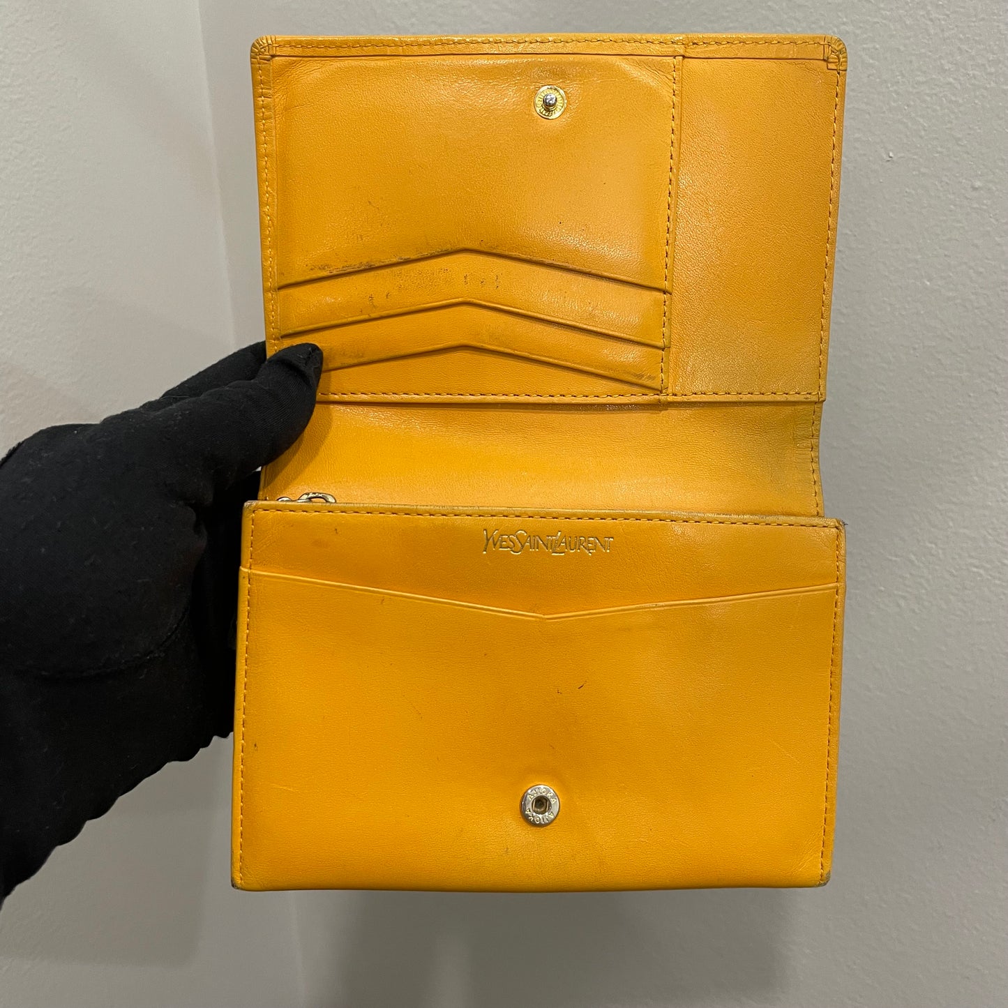 #135 YVES SAINT LAURENT Yellow YSL Bifold Wallet