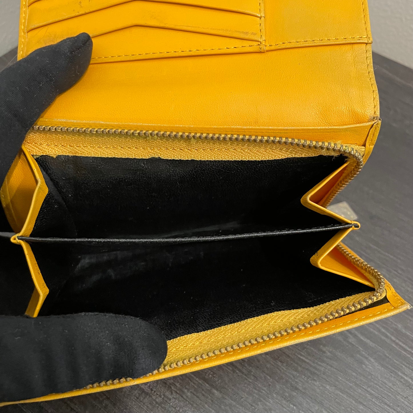 #135 YVES SAINT LAURENT Yellow YSL Bifold Wallet