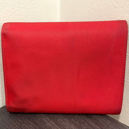 #137 PRADA Red Nylon & Leather Trifold Wallet