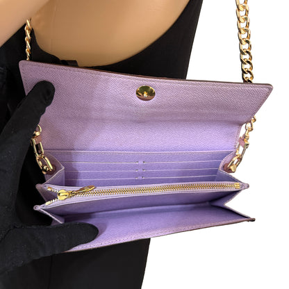 1015-02 LOUIS VUITTON x MURAKAMI Black & Lavender Sarah Wallet with Removable Chain
