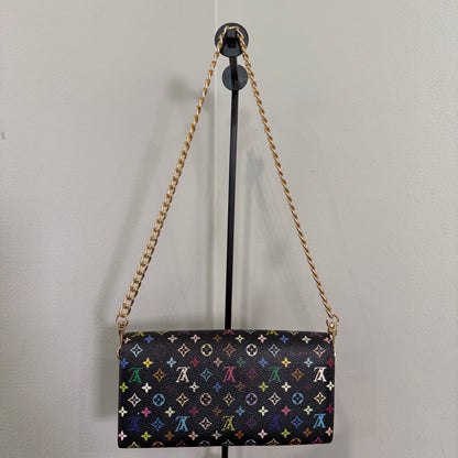 1015-02 LOUIS VUITTON x MURAKAMI Black & Lavender Sarah Wallet with Removable Chain