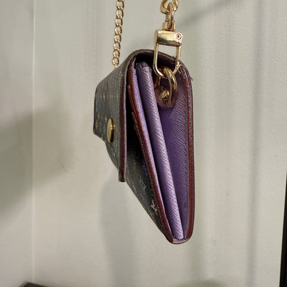 1015-02 LOUIS VUITTON x MURAKAMI Black & Lavender Sarah Wallet with Removable Chain