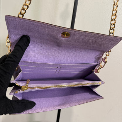 1015-02 LOUIS VUITTON x MURAKAMI Black & Lavender Sarah Wallet with Removable Chain