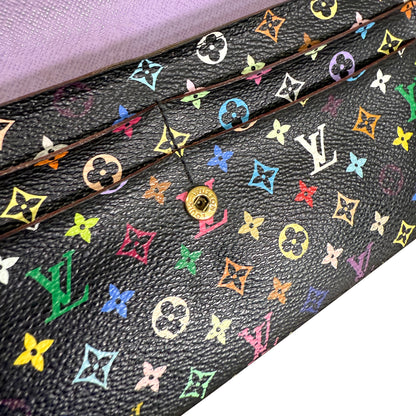 1015-02 LOUIS VUITTON x MURAKAMI Black & Lavender Sarah Wallet with Removable Chain