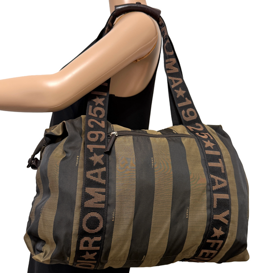 1015-03 FENDI Roma 1925 Pequin Weekender Bag