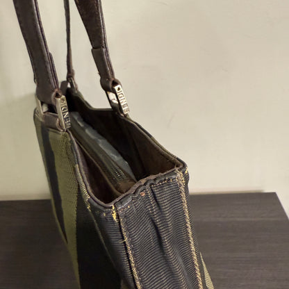 1015-04 FENDI Striped Pequin Bag