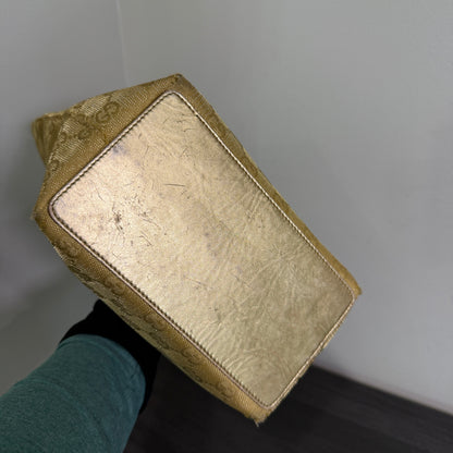 1015-07 GUCCI Gold GG Canvas Tote