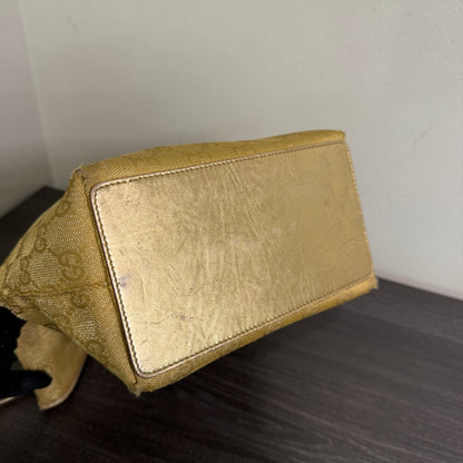 1015-07 GUCCI Gold GG Canvas Tote