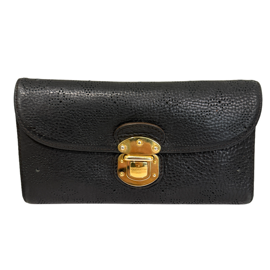 LOUIS VUITTON Black Mahina Amelia Wallet