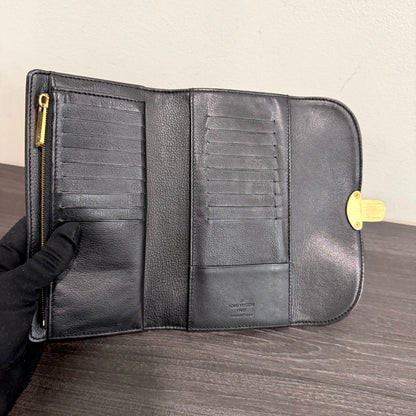 LOUIS VUITTON Black Mahina Amelia Wallet