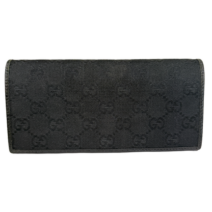 1015-20 GUCCI Black GG Long Wallet