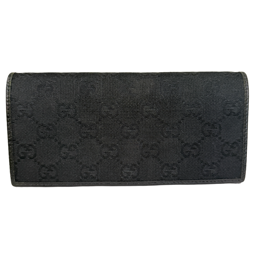 1015-20 GUCCI Black GG Long Wallet