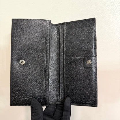 1015-20 GUCCI Black GG Long Wallet