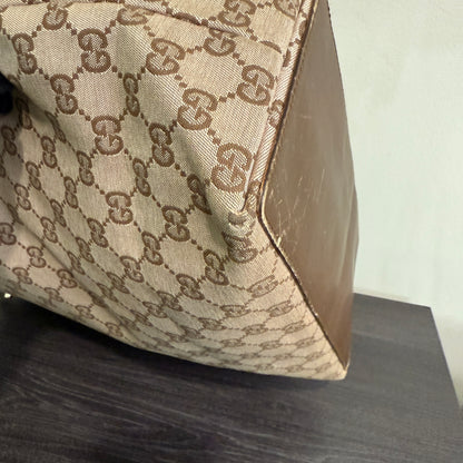 1015-08 GUCCI Brown GG Canvas Tote
