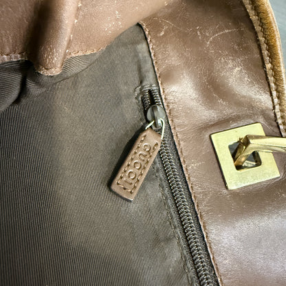 1015-08 GUCCI Brown GG Canvas Tote