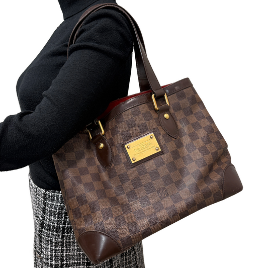 #1167 LOUIS VUITTON Damier Ebene Hampstead PM Tote