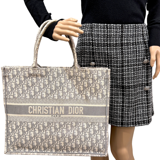 #1177 CHRISTIAN DIOR Oblique Large Book Tote Grey