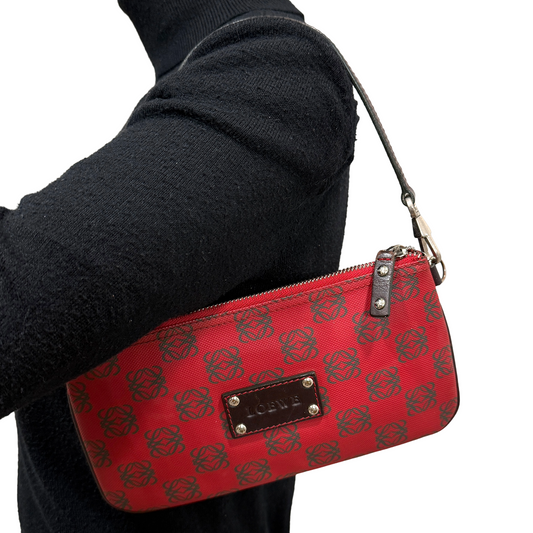 #1137 LOEWE Red Anagram Pouch