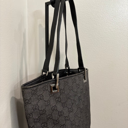 #004 GUCCI Black Canvas Bucket