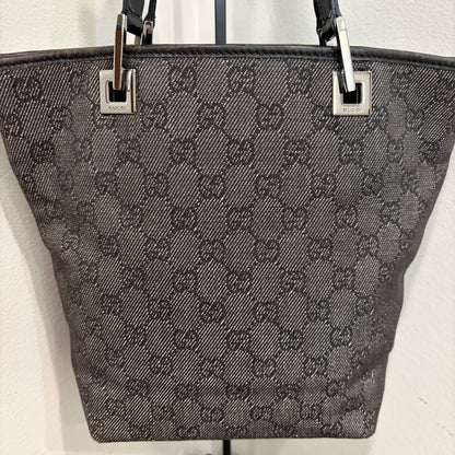 #004 GUCCI Black Canvas Bucket