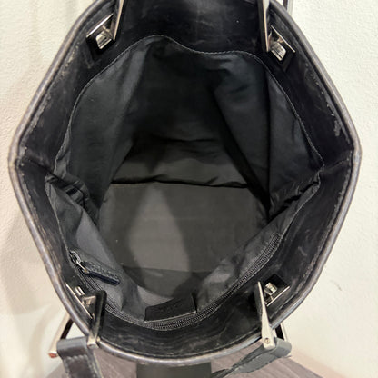 #004 GUCCI Black Canvas Bucket