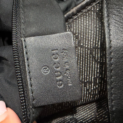 #004 GUCCI Black Canvas Bucket