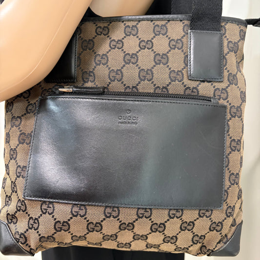 #006 GUCCI Brown Canvas Tote