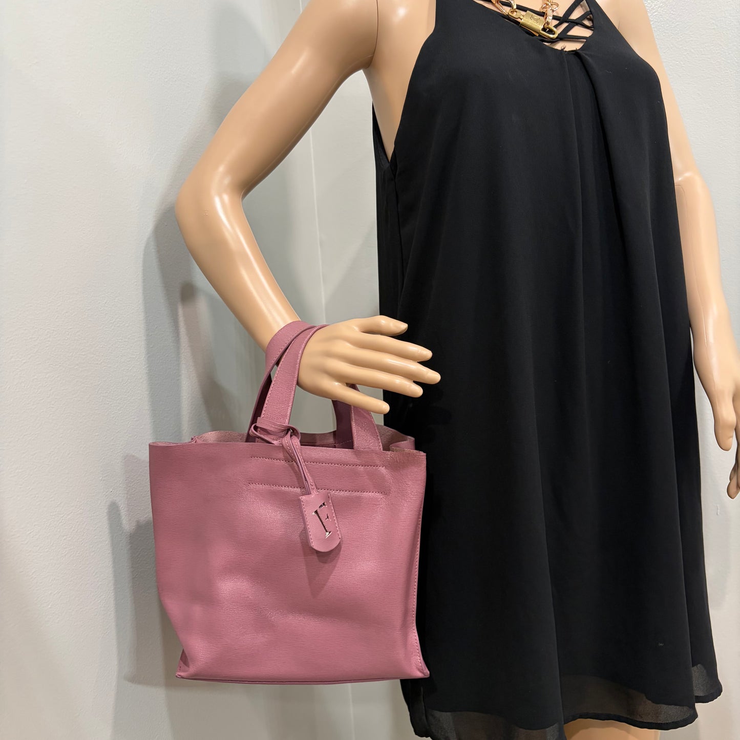 #011 FURLA Dusty Rose Saffiano Tote