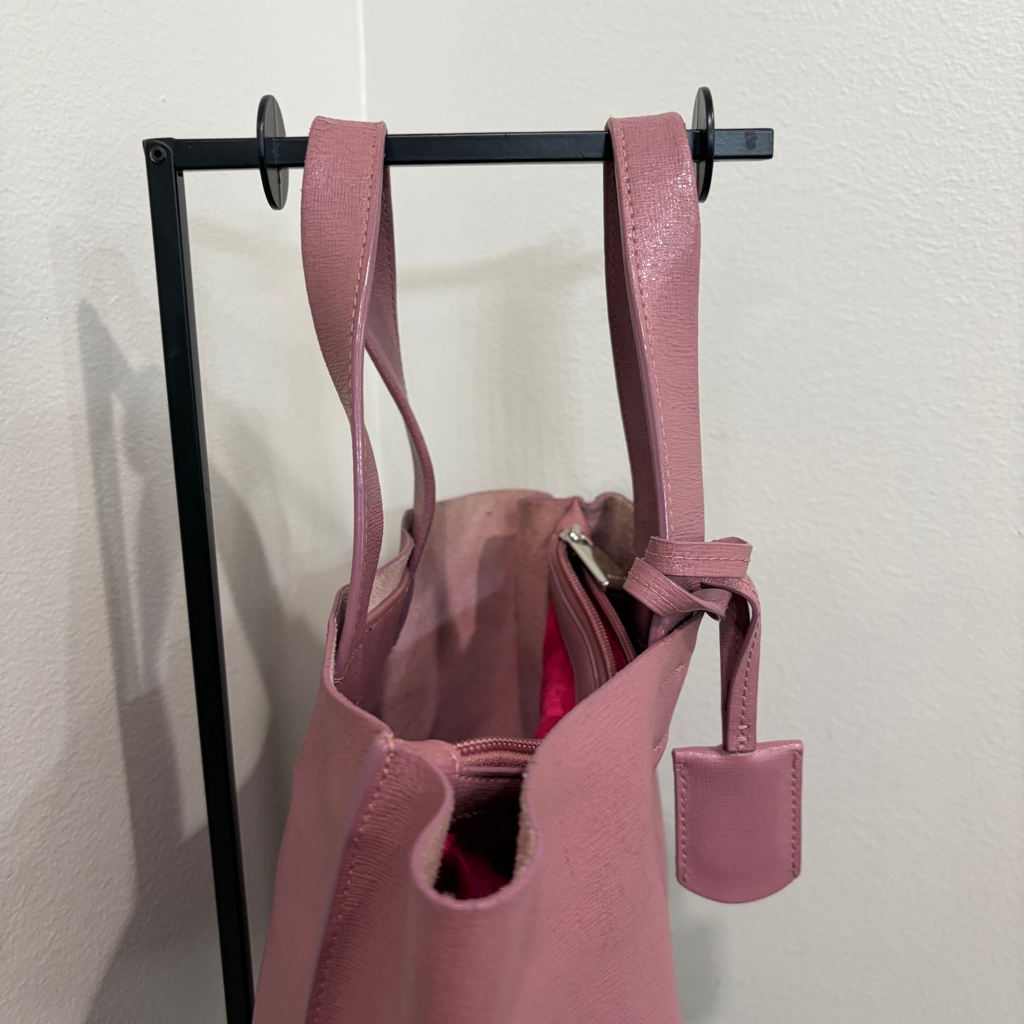 #011 FURLA Dusty Rose Saffiano Tote
