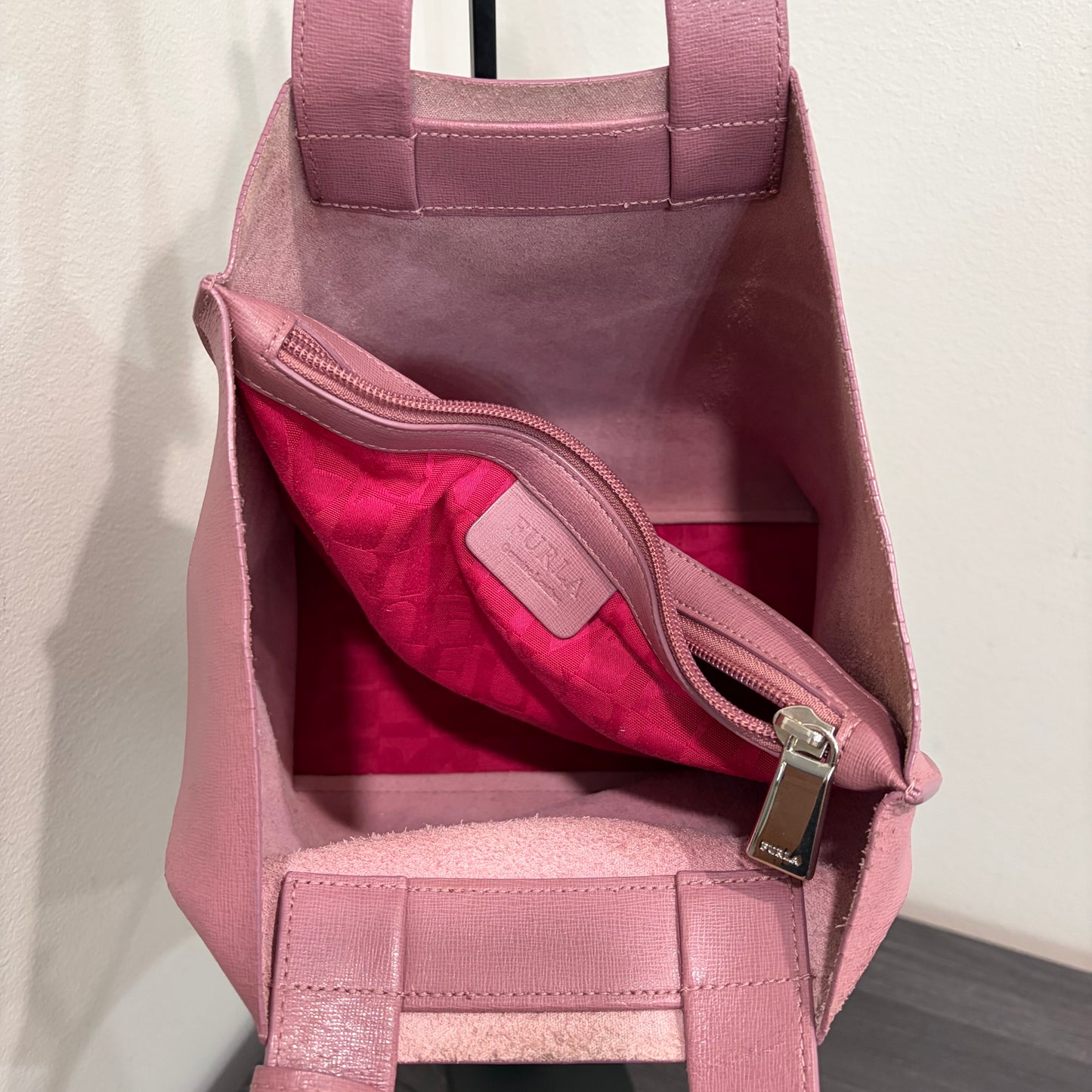 #011 FURLA Dusty Rose Saffiano Tote
