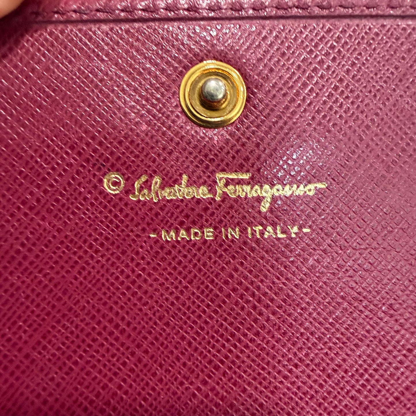 #013 SALVATORE FERRAGAMO Raspberry Long Wallet
