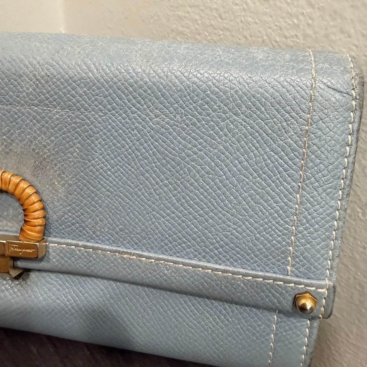 #017 SALVATORE FERRAGAMO Gancini Blue Wallet