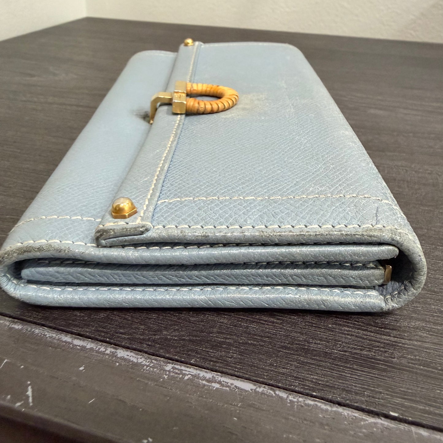 #017 SALVATORE FERRAGAMO Gancini Blue Wallet