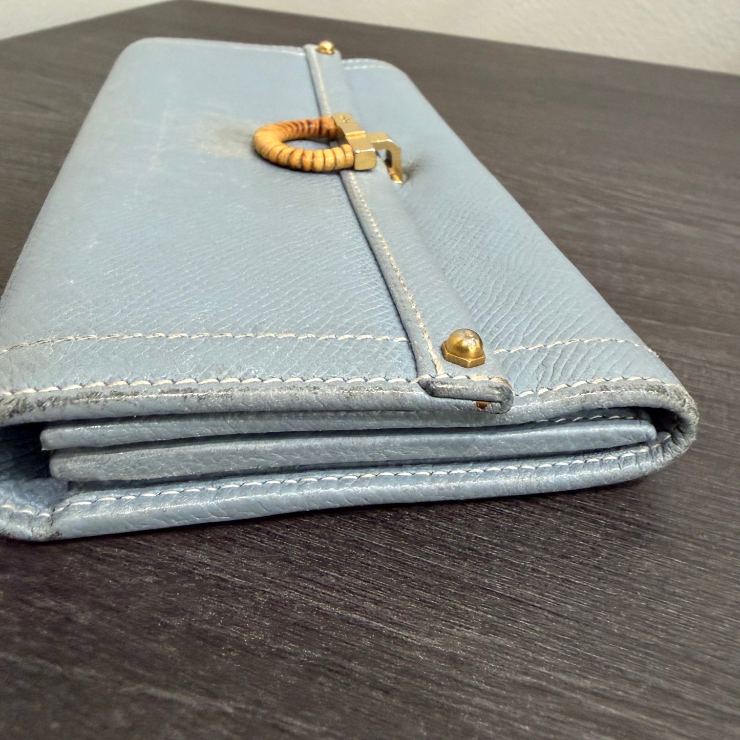 #017 SALVATORE FERRAGAMO Gancini Blue Wallet