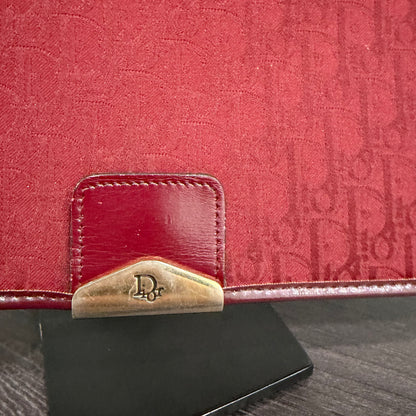 #022 CHRISTIAN DIOR Burgundy Oblique Trotter Shoulder Bag