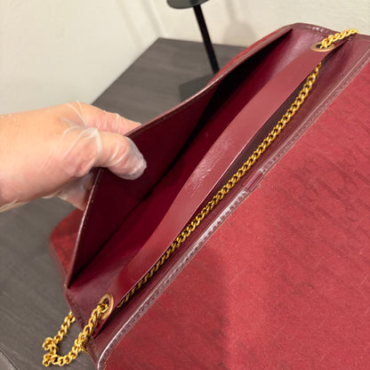 #022 CHRISTIAN DIOR Burgundy Oblique Trotter Shoulder Bag