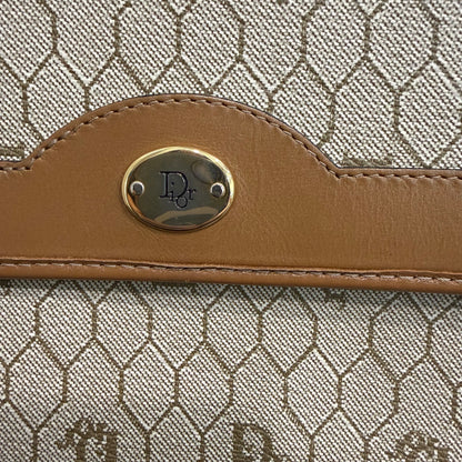 #023 CHRISTIAN DIOR Beige Honeycomb Shoulder Bag