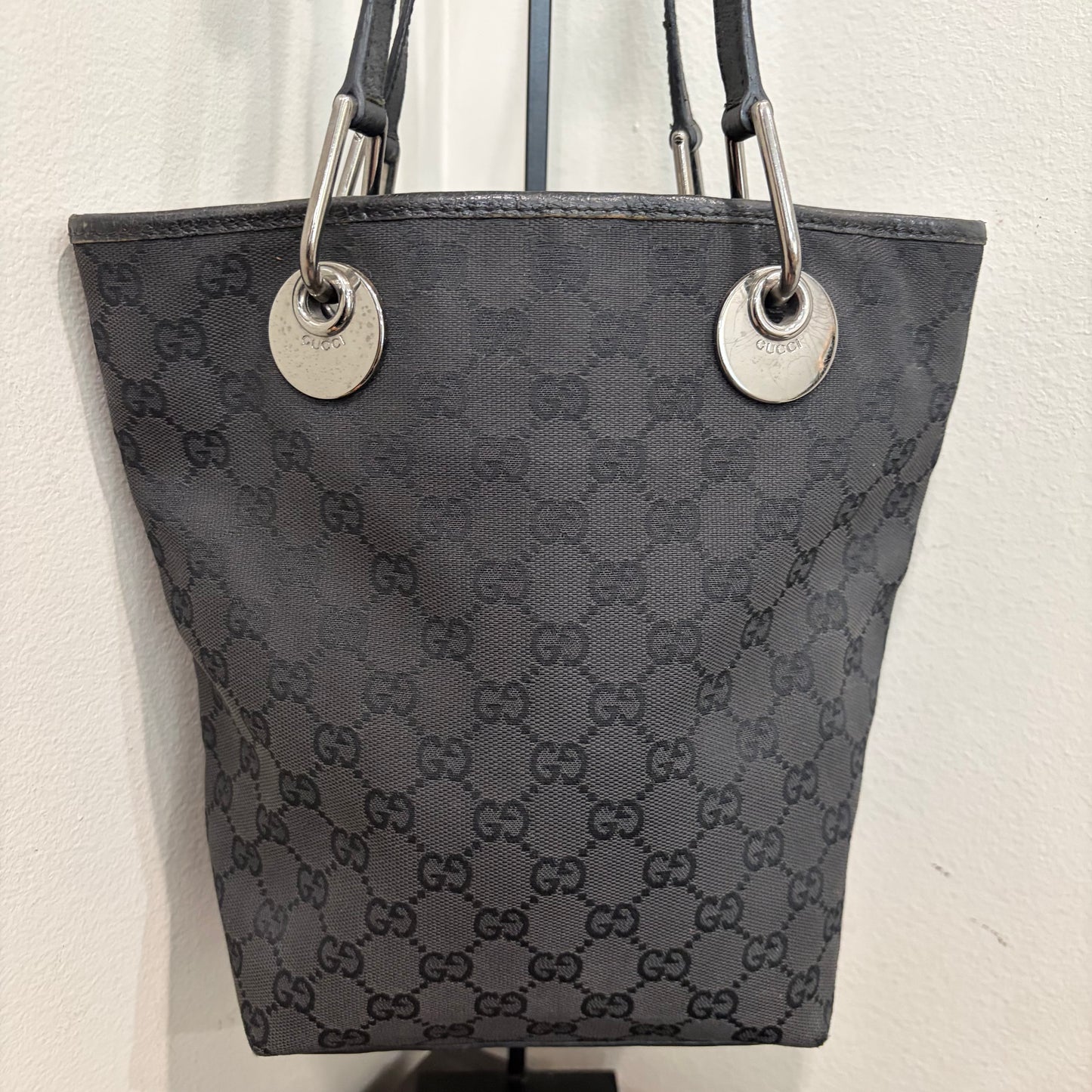 #025 GUCCI Black Canvas Tote