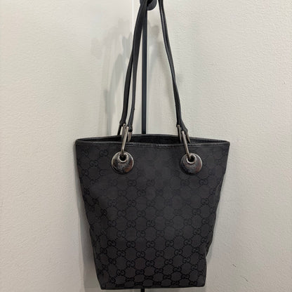 #025 GUCCI Black Canvas Tote